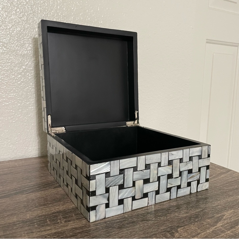 Grey-ish Blue Shell Inlay Box - Picture 4 of 5